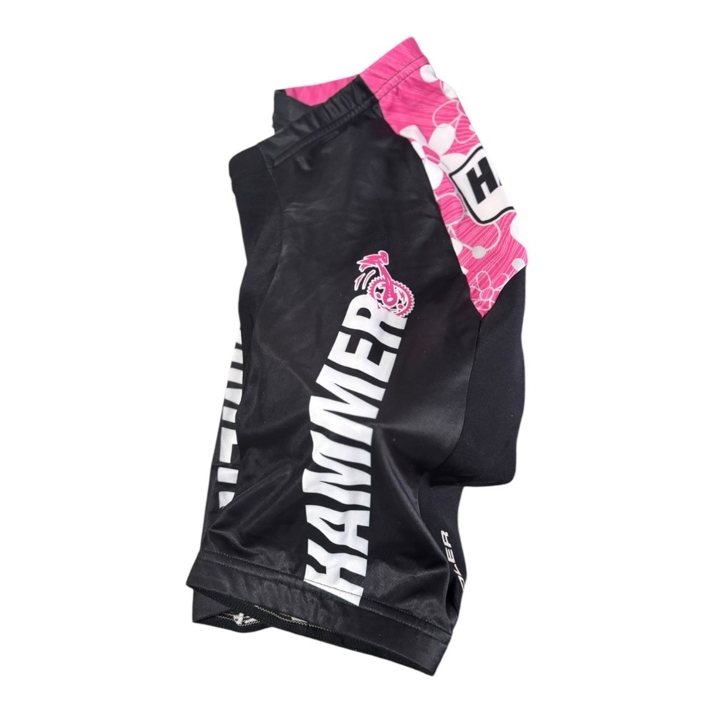 Voler Hammer Nutrition Black White and Pink Padded Cycling Shorts Size Medium - Picture 11 of 13